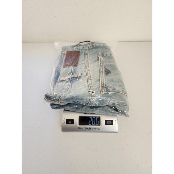 Armani Jeans AJ Jeans Mens 38X34.5 Light Wash Blue Denim Straight Leg Casual - Picture 15 of 16